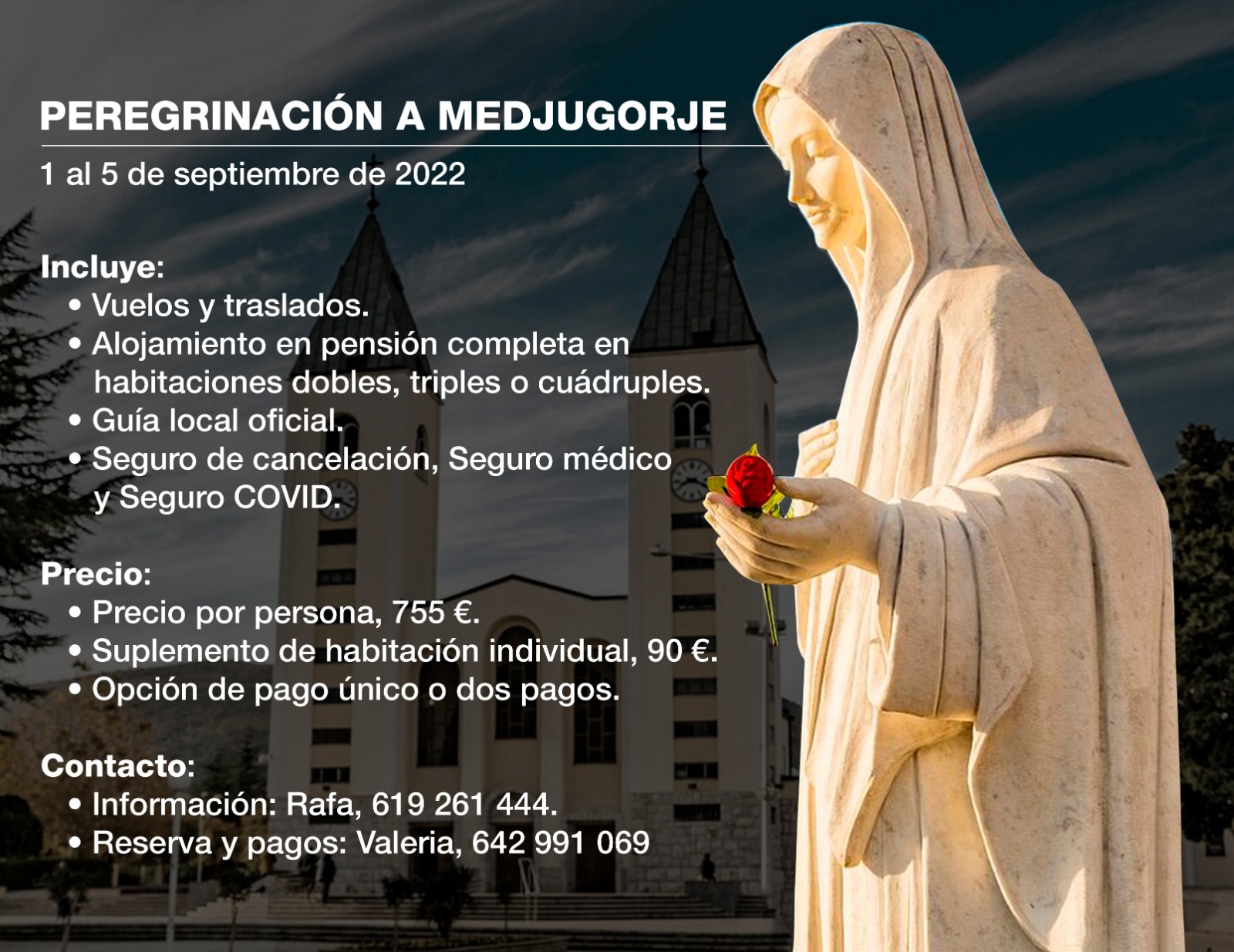 Datos de la peregrinación a Medjugorje.