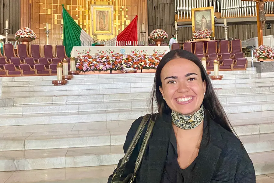 Paula Martín, en la Villa de Guadalupe, en su año de colaboradora